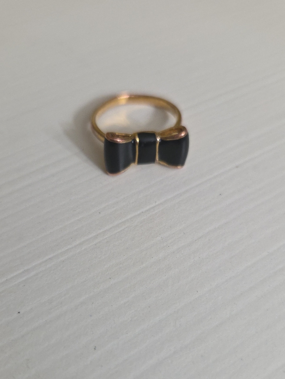 Kate Spade Black Enamel Bow Ring Women Jewelry